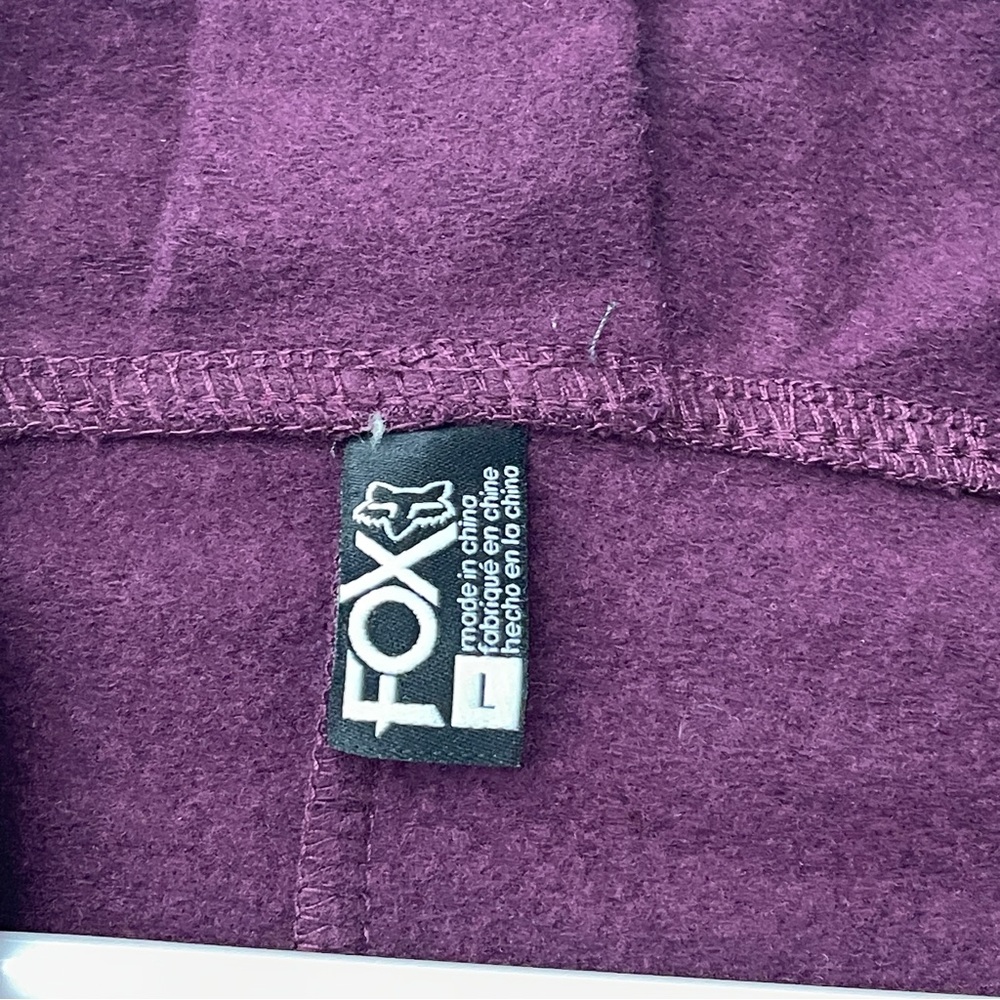 Fox Full-Zip Hoodie NWT long sleeve fitted womens Purple (large) 90s kidcore - Picture 2 of 6